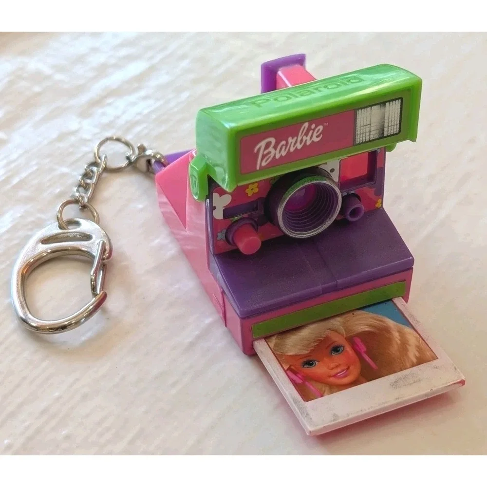Polaroid Camera Keychain Lot OneStep + Barbie Mini Photo Eject‎ Toy